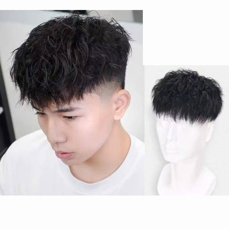 

Два стиля: 16x18 см / 18x20 см, мужской парик из натуральных человеческих волос с шелковым верхом, дышащий, для быстрого ношения, для увеличения объема волос