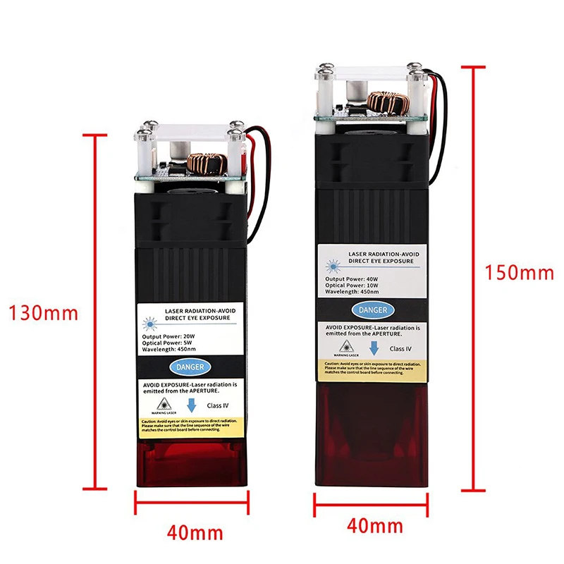20W/40W Lasermodul, komprimierter Spot, Laserkopf mit fester Brennweite, TTL-Modul für CNC-Laserschneidmaschine, DIY-Lasergravierwerkzeug – Detail 1