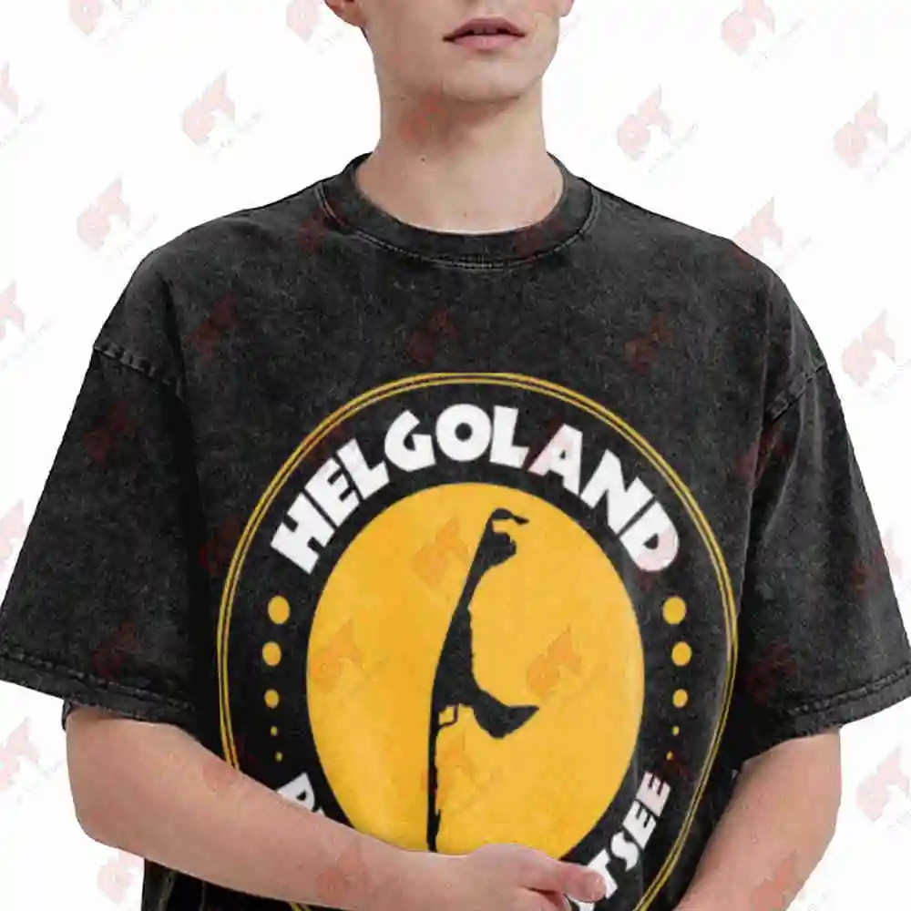 Helgoland Pearl Of The Baltic Sea Island Vintage Washed Tee Pure Cotton T-Shirt