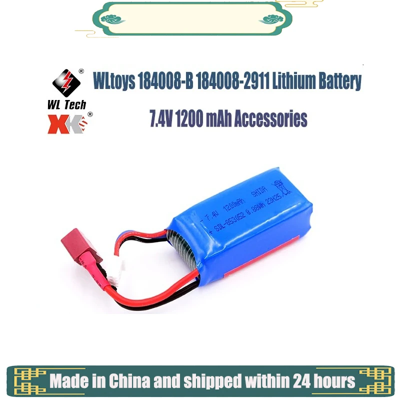 WLtoys 184008 Remote Control ar 184008-B 184008-2911 Lithium Battery 7.4V 1200 mAh Accessories