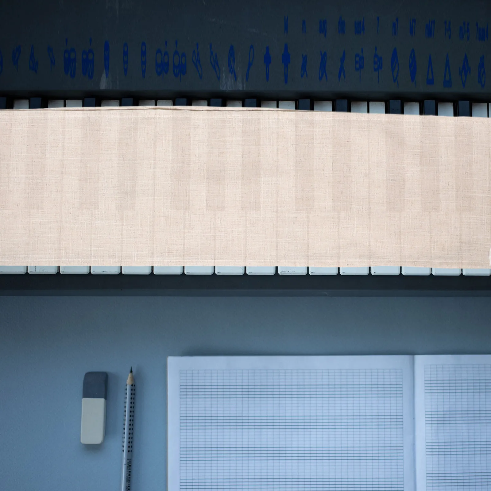 

Piano Keyboard Cover Lace Trim Soft Breathable Linen Protect Keyboard Elegant Protective Fabric Cover Piano Accessory