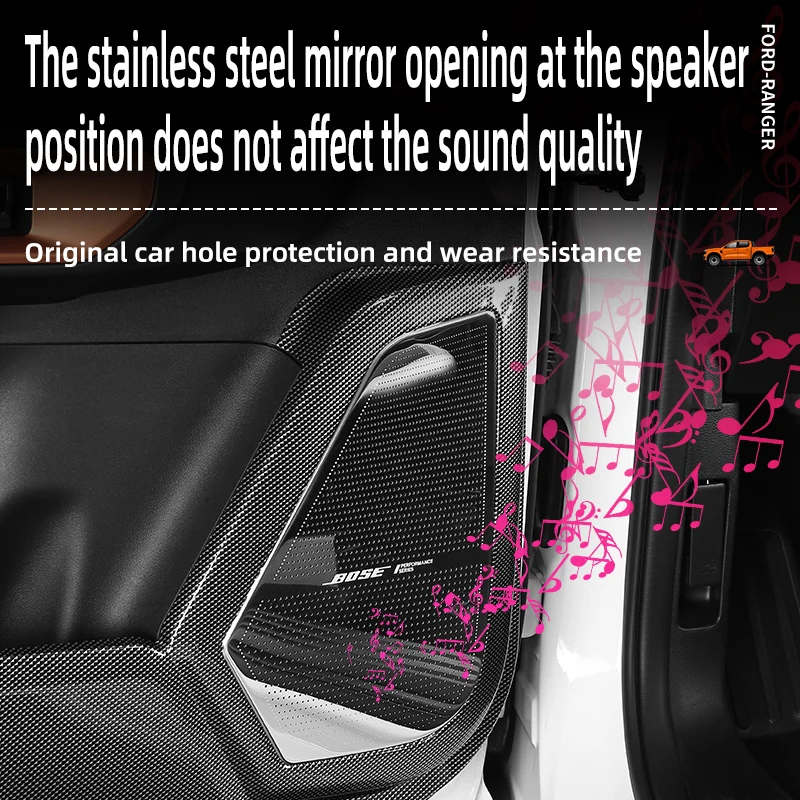 Suitable for the 2023 Ford Ranger door kick panel, four door protective scratch resistant carbon fiber pattern decorative panel