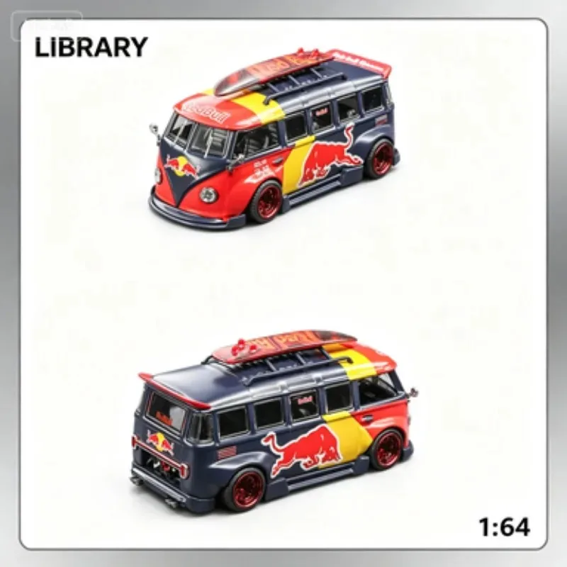 

LIBRARY 1:64 Volkswagen Red Bull livery, die cast alloy car model, adult collectible ornament, male gift.