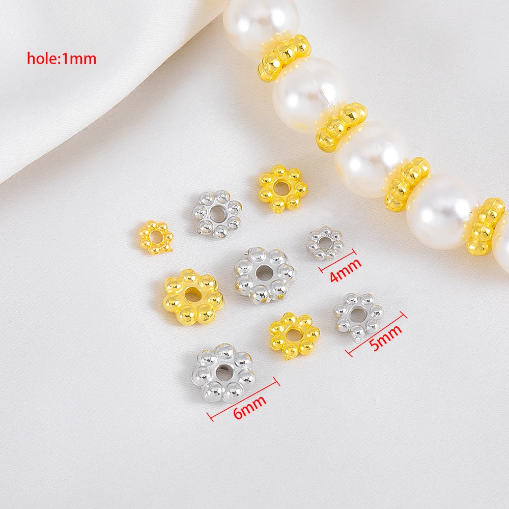 200pcs/lot 4mm 5mm 6mm Plum Blossom Bead Caps Flower Spacer Beads Charms for DIY Jewelry Bracelet Necklaces Earrings Accessories