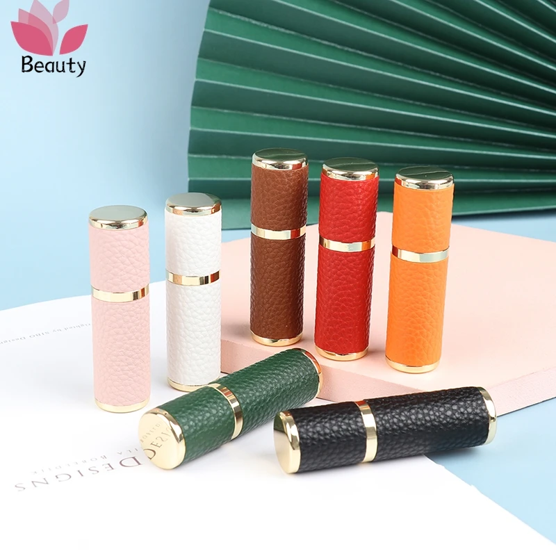 1 Pcs Empty 5Ml Perfume Bottle Leather Luxury Mini Metal Portable Sprayer Refillable Perfume Atomizer Travel Size