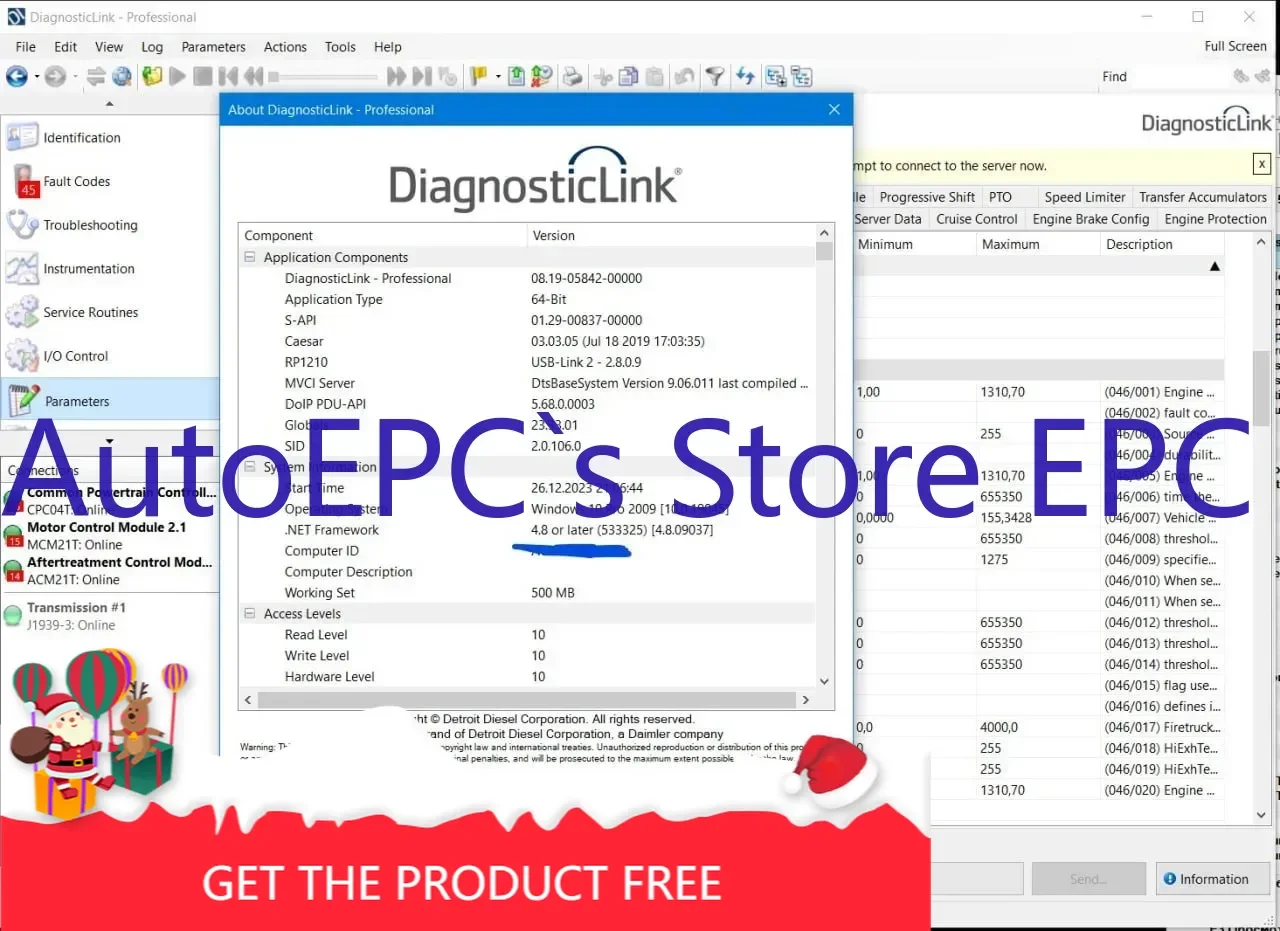 AutoEPC Detroit Diesel Diagnostic Link (DDDL) Clon (puede hacer clon de su licencia oficial)