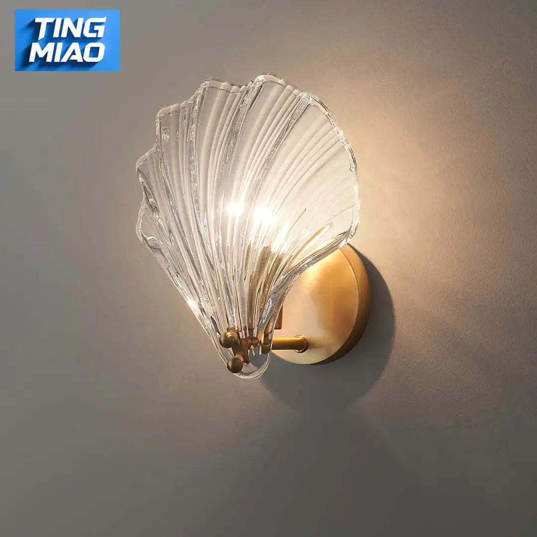 

Luxury Copper and Glass Wall Light LED Sconce Creative Design for Bar Cafe Hotel Bedroom Corridor Porch Decor