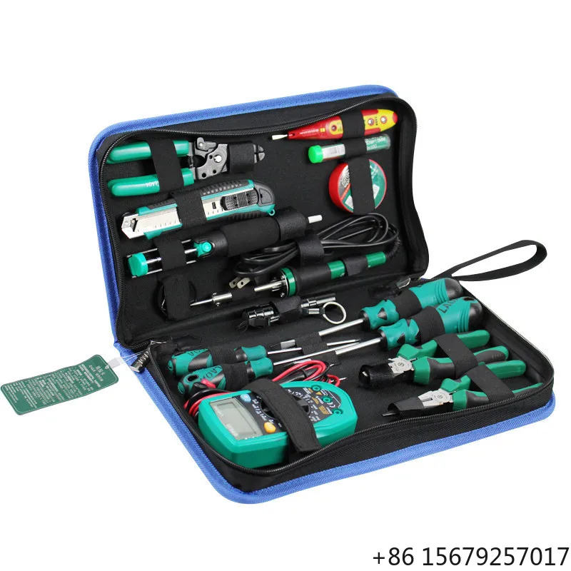 LAOA 16pcs Household Electric Soldering Iron Repair Tool Set Tool Bag
