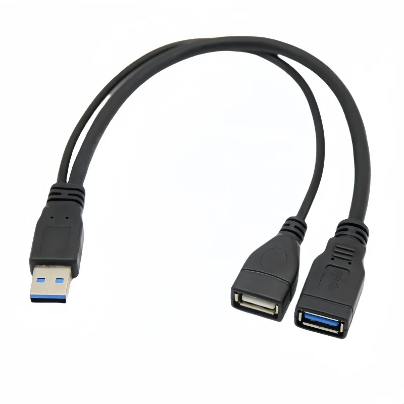 

USB2.0 3.0 Female to Dual USB Male with Extra Power Data Y Extension Cable for 2.5"Mobile Hard Disk PC Hardware Cables