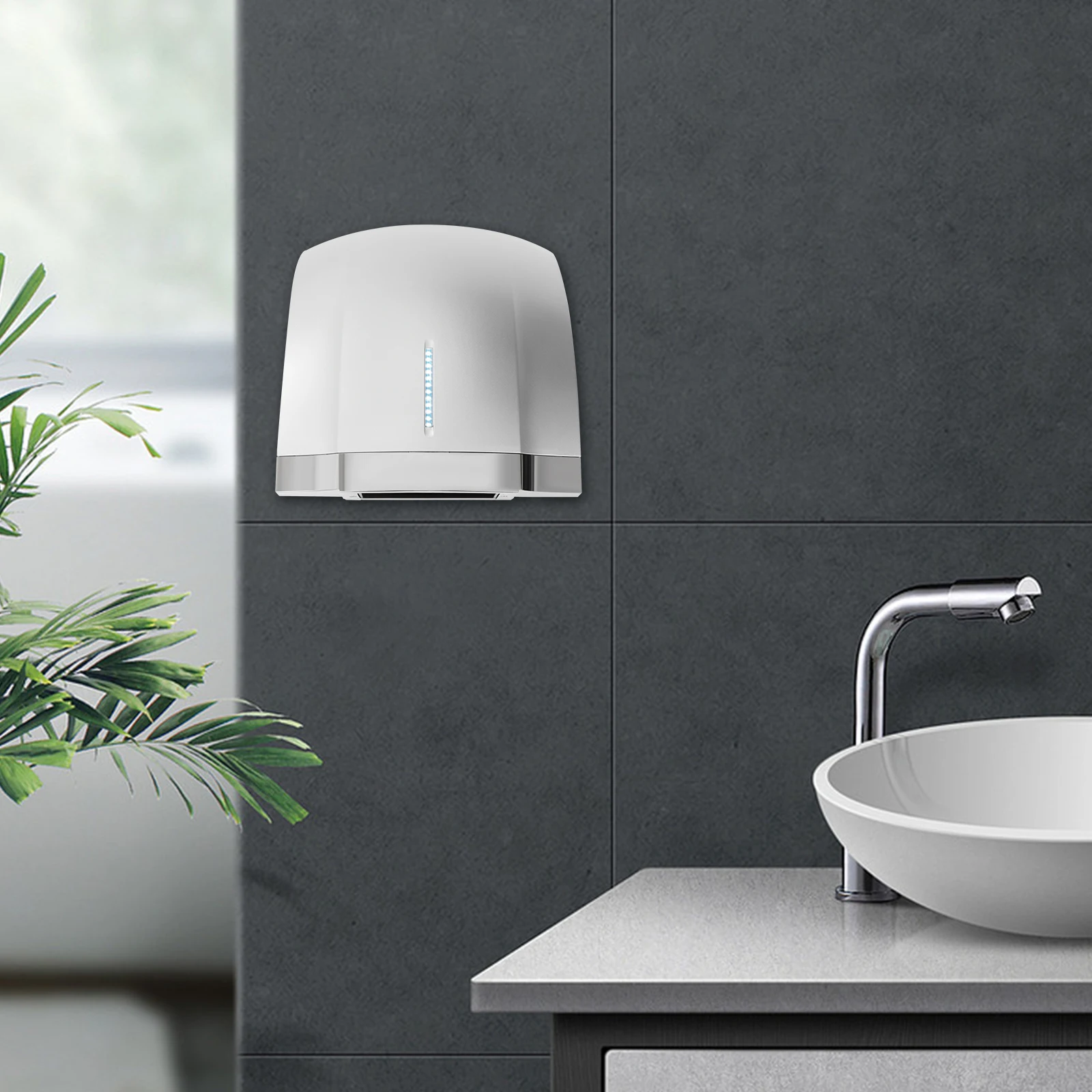 مجفف يدوي تجاري بقدرة 1800 وات بالهواء الساخن والبارد، مجفف يد كهربائي أوتوماتيكي مع مستشعر الأشعة تحت الحمراء للحمام، تجفيف سريع 12 ثانية #2