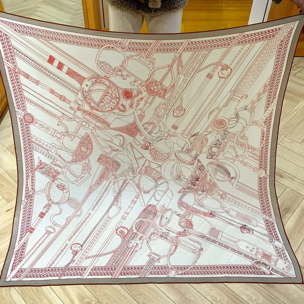 

Luxury Designers Winter Scarf Handmade Rolled Shawls Large Warm Square Stole Women Wool Silk Blend Stole Cape