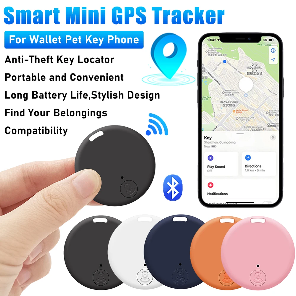 Smart Mini GPS Tracker Portable GPS Tracker Device Long Battery Life Remote Finder Bluetooth-Compatible for Wallet Pet Key Phone