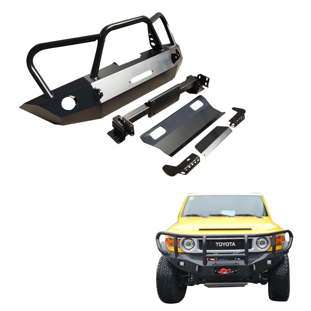 Landace auto body parts black steel car front bumper bull bar body kit for  LC300 Fj Cruiser