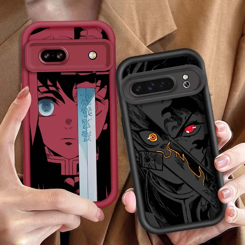 

Anime D-Demon Slayers Tanjirou For Google Pixel 9 8A 8 7 7A Pro XL 5G Eye Ladder Soft TPU Shockproof Cover Phone Case