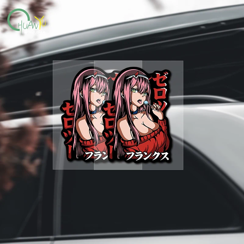 Anime Character 02darling Autoaufkleber, Kratzschutz, Karosseriedekoration, kreativer, personalisierter Aufkleber, wasserfest, reflektierend