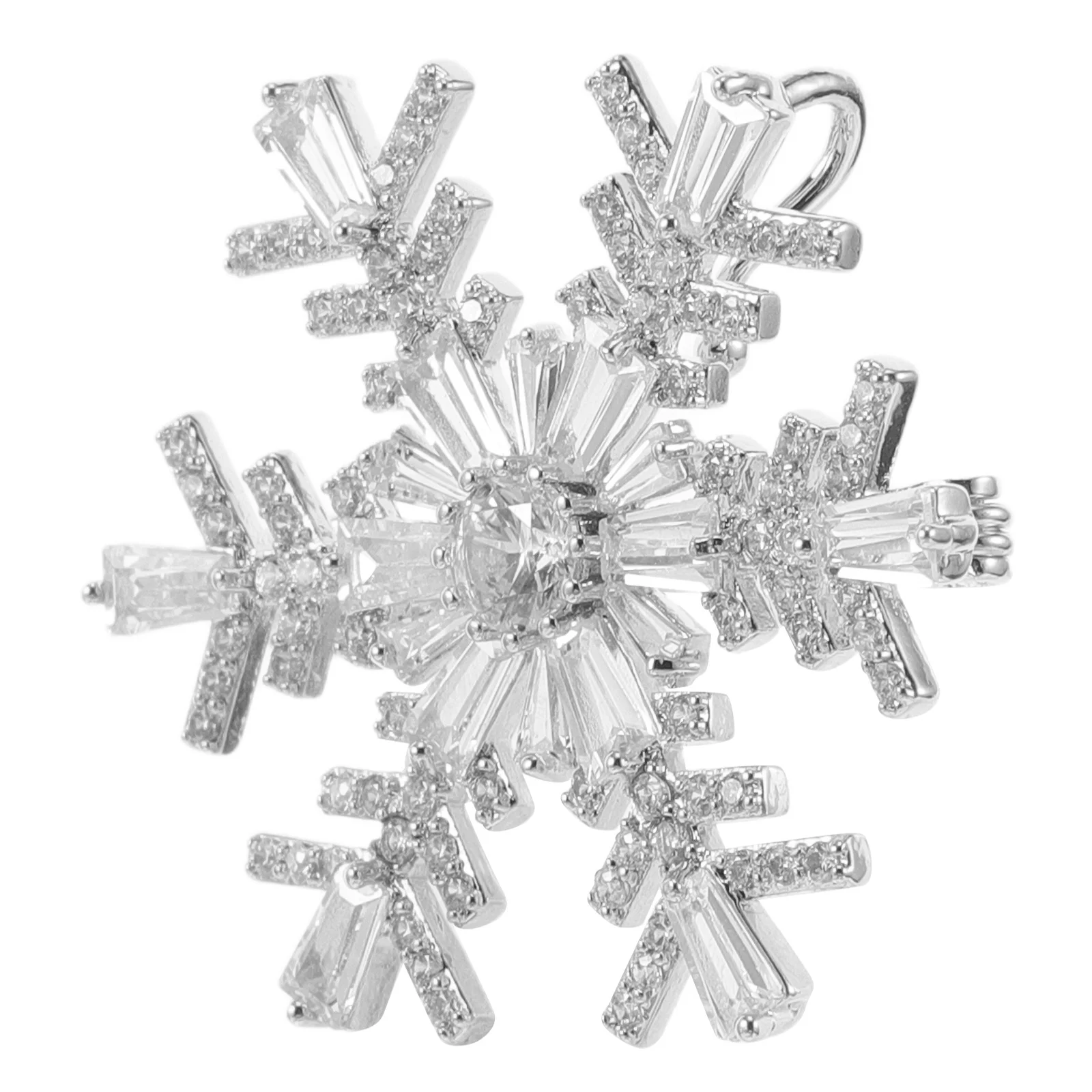 

Snowflake Brooch Pin Rhinestone Lapel Jewelry For Women Dresses Suit Jackets Wedding Bouquet Holiday Party Accessory
