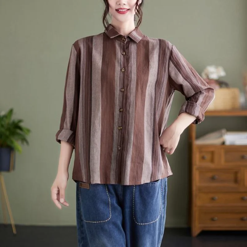 الخريف الشتاء قمصان طويلة الأكمام الملابس النسائية مزاجه تنوعا مريحة محززة موضة بسيطة الساخن بيع تنوعا