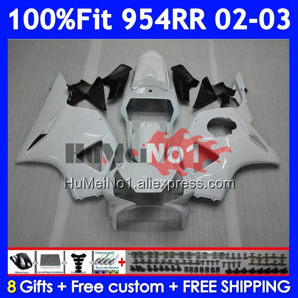 Body For HONDA CBR900RR CBR 900 954 RR CBR900 CC CBR954 RR 58No.12 CBR 954RR 900RR CBR954RR 2002 2003 Gloss white 02 03 Fairing