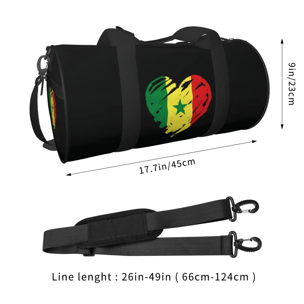 I Love Senega Sport Bags Large Capacity Gym Bag Portable Male Female Custom Handbag Travel Training Cute Fitness Bag