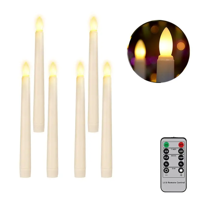 

7.9" LED Taper Battery Operated Candle Lamp Remote control w/Timer Wedding Christmas Home Party table Decorative Lighting H20CM