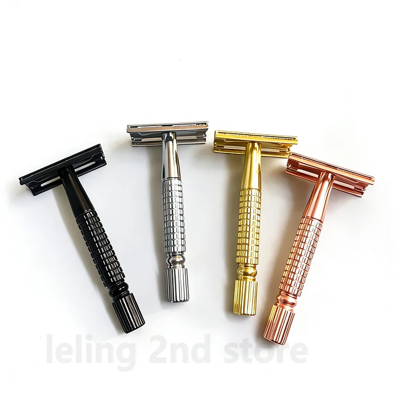 4Colors New Men's Metal Safety Razor Sharpness Shaver Classic Styling Quick Replacement Blade Safe Shaving Beard Wholesale