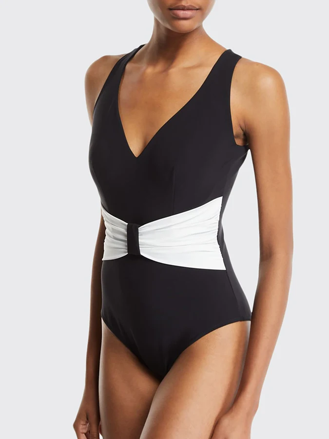 Fashion Panel One Piece Swimsuit