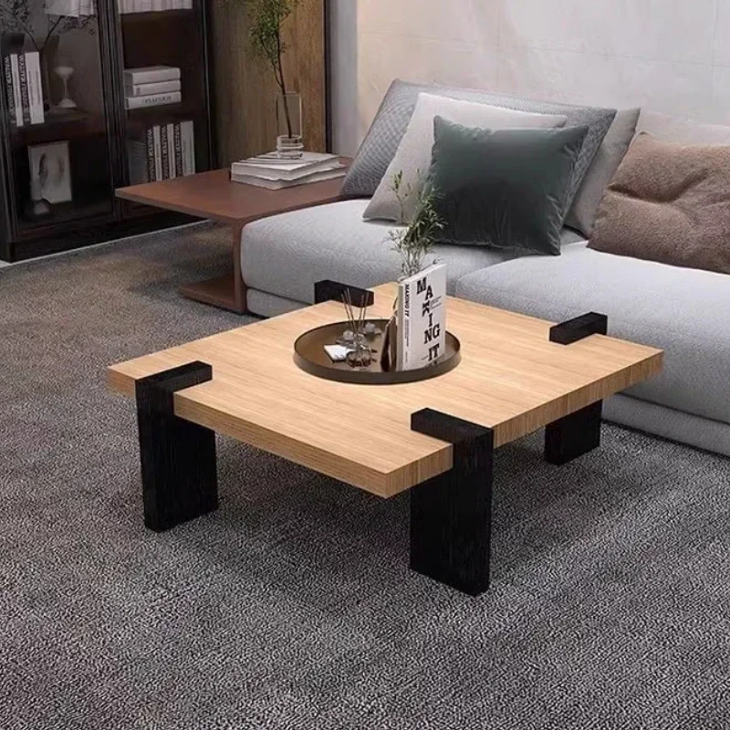 Mesa De centro cuadrada De lujo De madera maciza De nogal, Mesa De centro pequeña De diseño para sala De estar, Mesa De Centro negra, muebles para el hogar