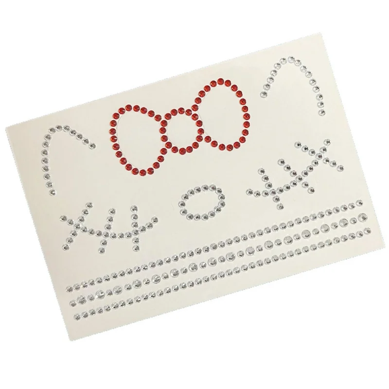 Rabbit Bow Sticker Diamond Cat Love Face Accessories Diamond Creative Stage Makeup Facial Decoration Eye Makeup Bright Tears Dia