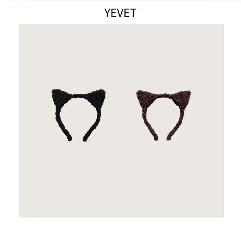 لطيف الصلبة القطيفة آذان القط هيرباند للنساء الفتيات الحلو حلية شعر عقال الشعر هوب عصابة رأس موضة إكسسوارات الشعر