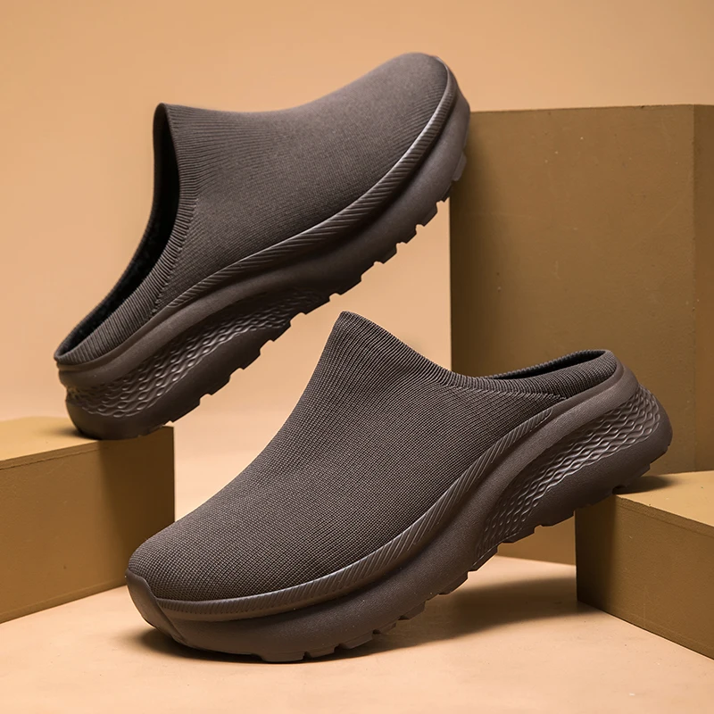 Fashion Men Women Warm Slippers Indoor Outdoor Fur Cotton Shoes Men's Breathable House Half Lazy Slippers Men's Cotton Slippers