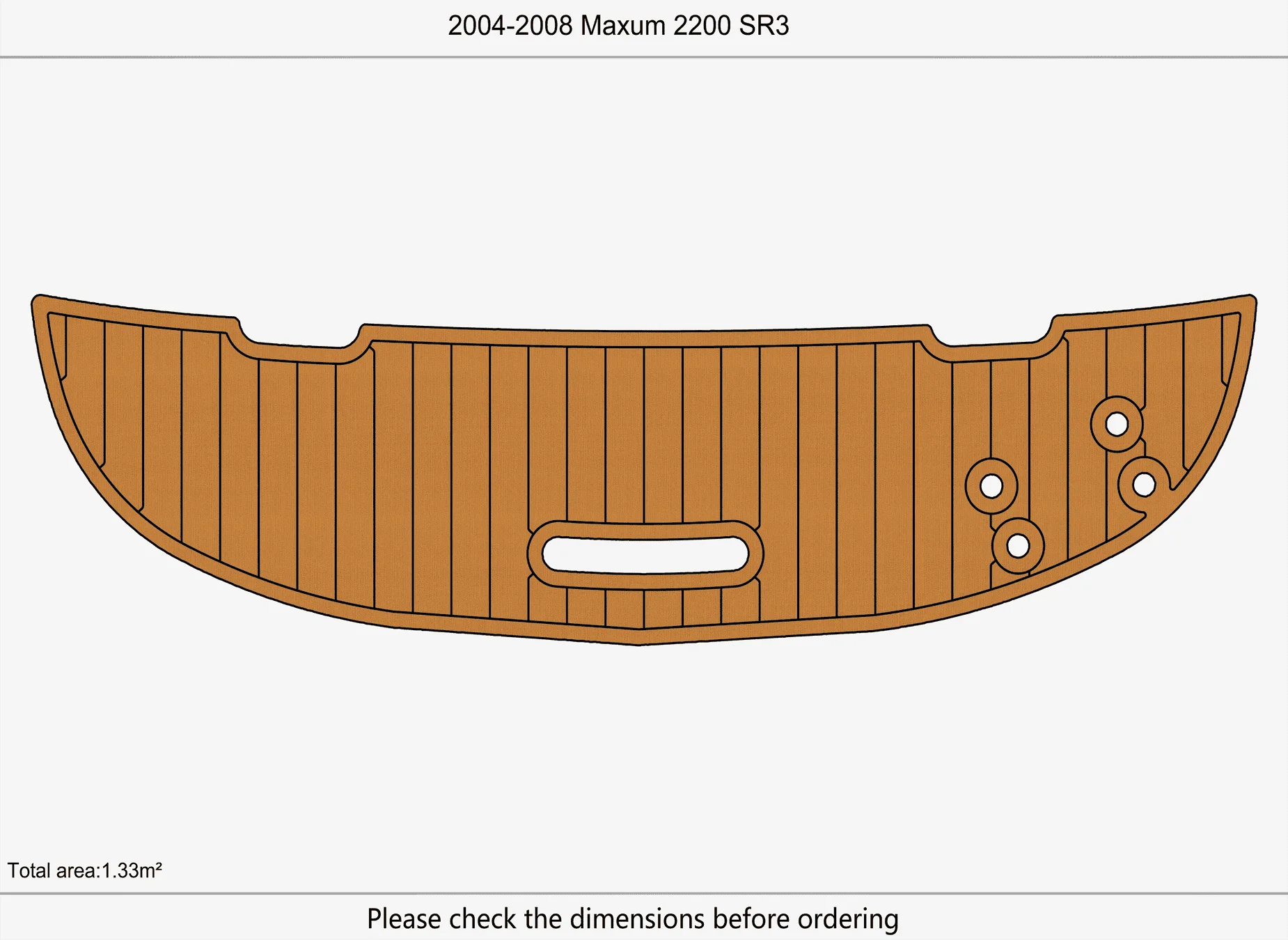 Anti-Skid EVA Faux Teak Self-Adhesive 6mm Boat Decking Pad for 2004-2008 Maxum 2200 SR3 Yacht Cockpit Durable Marine Flooring