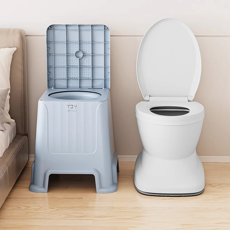 No-Clean Odor-Proof Commode,‌Portable Toilet for Elderly,  Thickened Protective Potty, Foldable Bedside WC