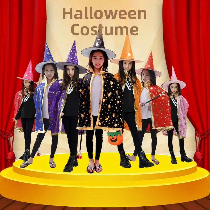 

Хэллоуин Косплей Аниме Костюм Ведьмы Детский Плащ Традиционная Китайская Одежда Для Выступлений Хлопковый Материал Лето