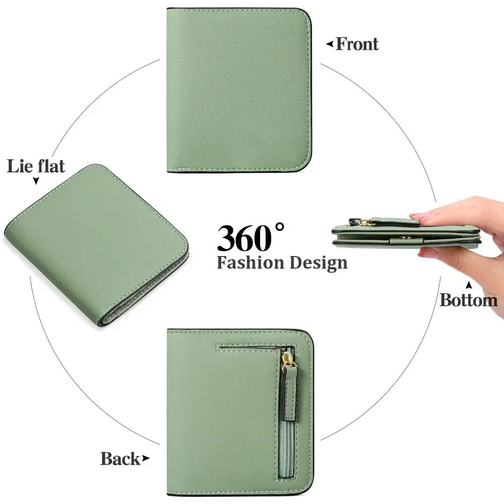Coin Pouch PU Women's Short Wallet Ultra thin Short Clutch Printed Card Bag Multi Slot Portable PU Leather Card Holder Women