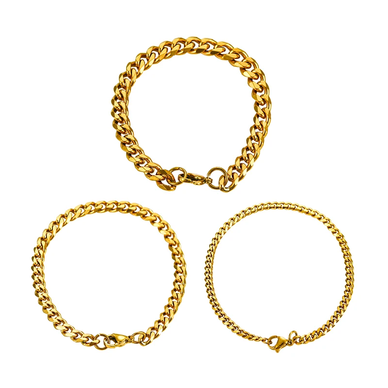 1 Stück Edelstahl-Kubaner-Armband in verschiedenen Größen für Männer und Frauen, kann individuell angepasst werden. – Detail 4