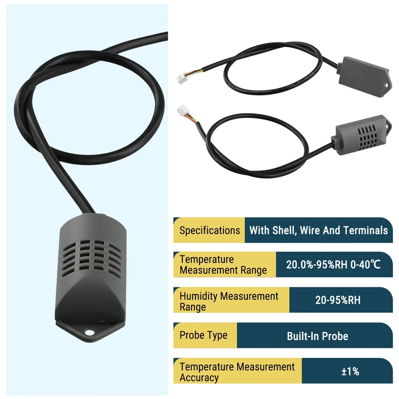 Temperature Humidity Probe Sensor Module 0-3V Module Replacement For AM1001 2001 With Case Wires With 2.54Mm Terminals