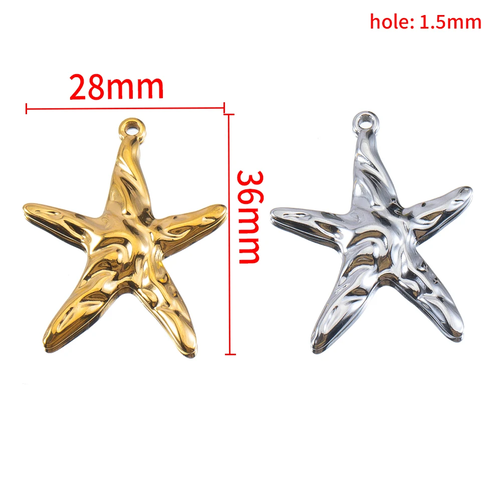 5pcs Lava Design Stars Charm Stainless Steel Starfish Love Heart Pendants Earring Necklaces Choker DIY Jewelry Making Supplies