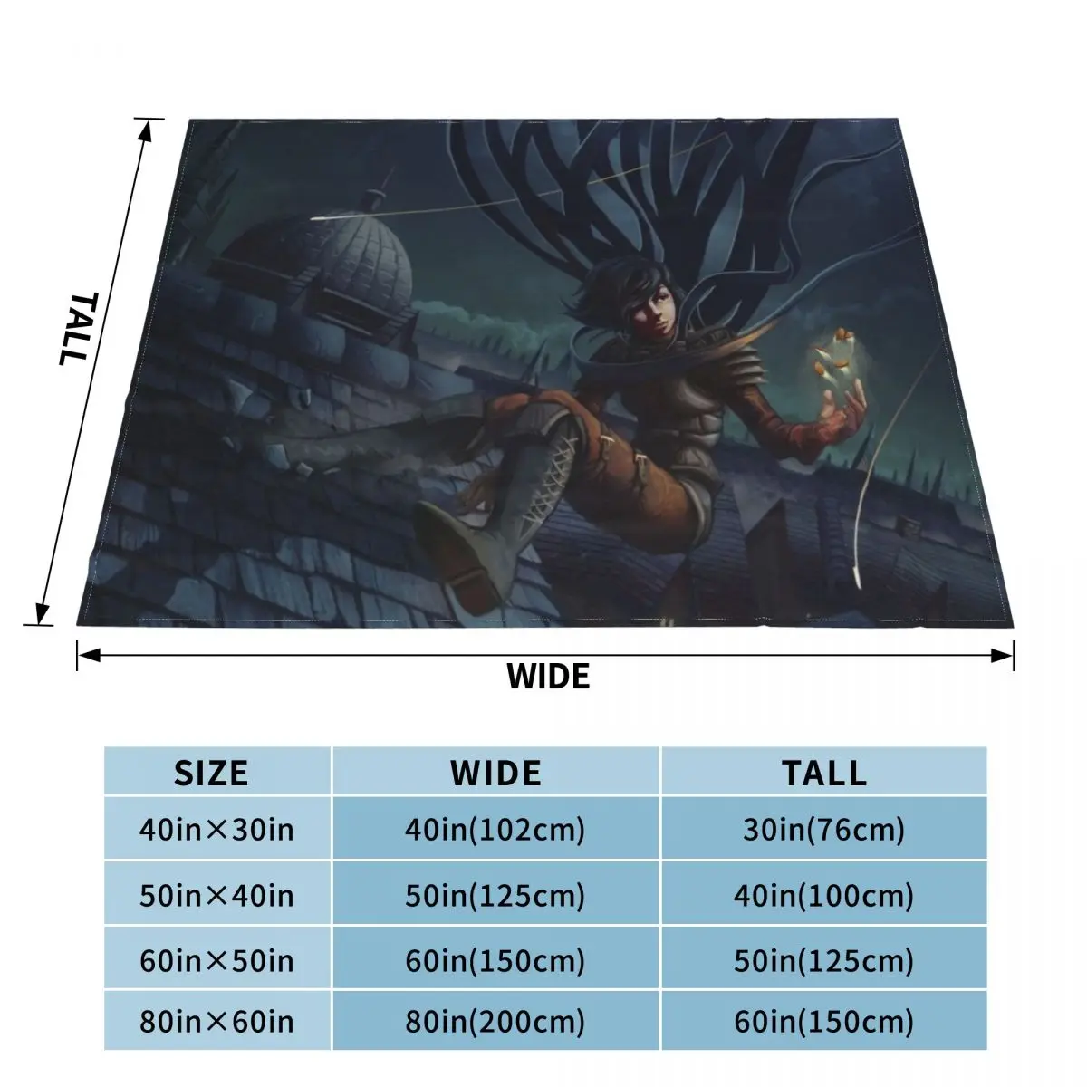 Mistborn Novel Series by Brandon Sanderson - Graphical Character Art 5 Throw Blanket manga Flannel Fabric Blankets