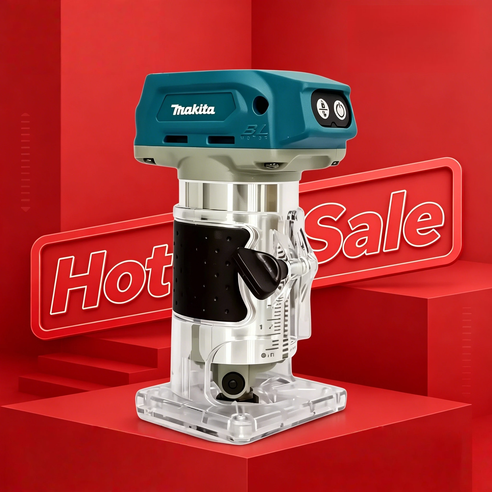 Makita DRT50Z 18V LXT Brushless Router Trimmer | Cordless Woodworking Tool for Engraving & Slotting