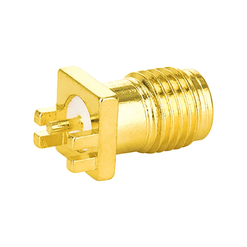 Gold-Plated RF Coaxial Connector SMA-KE PCB Mount 0.8mm Spacing Straight Brass Adapter