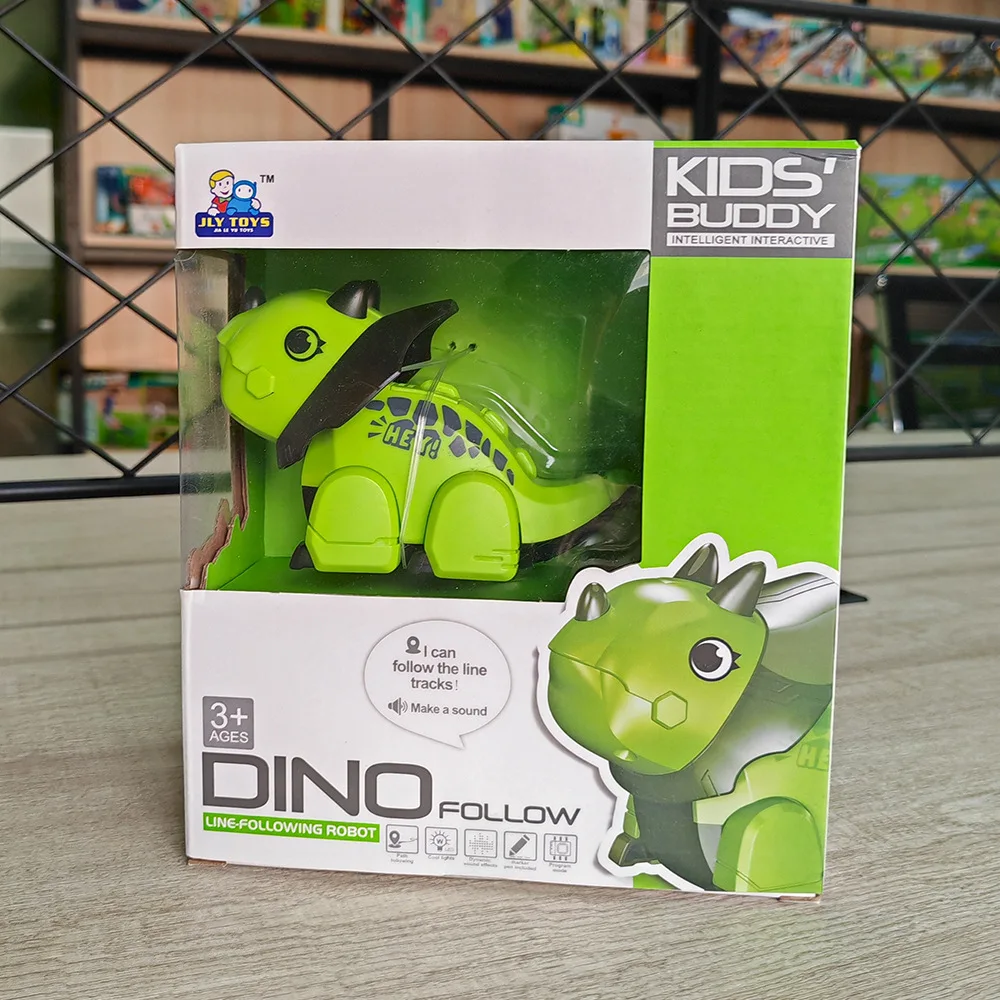 Leuk en leuk dinosaurusspeelgoed met lijntracing, zintuiglijke tracking muziek dinosaurus kinderwagen voor vroeg onderwijs