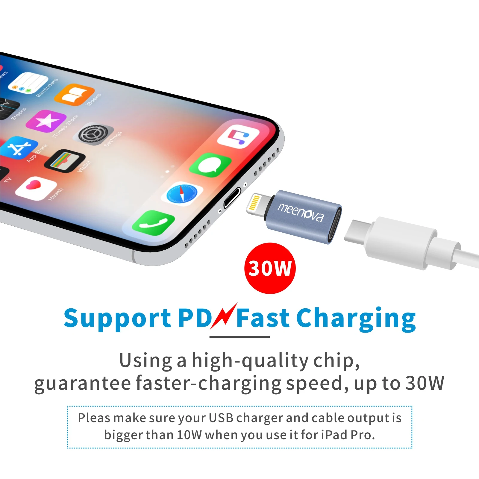 Type-C to iOS Male PD Charging Converter, 20W9V2A Compatible for USB-C Power Cord,iPhone 14 13 12 Pro Max Adaptor,iOS17 8 Pin