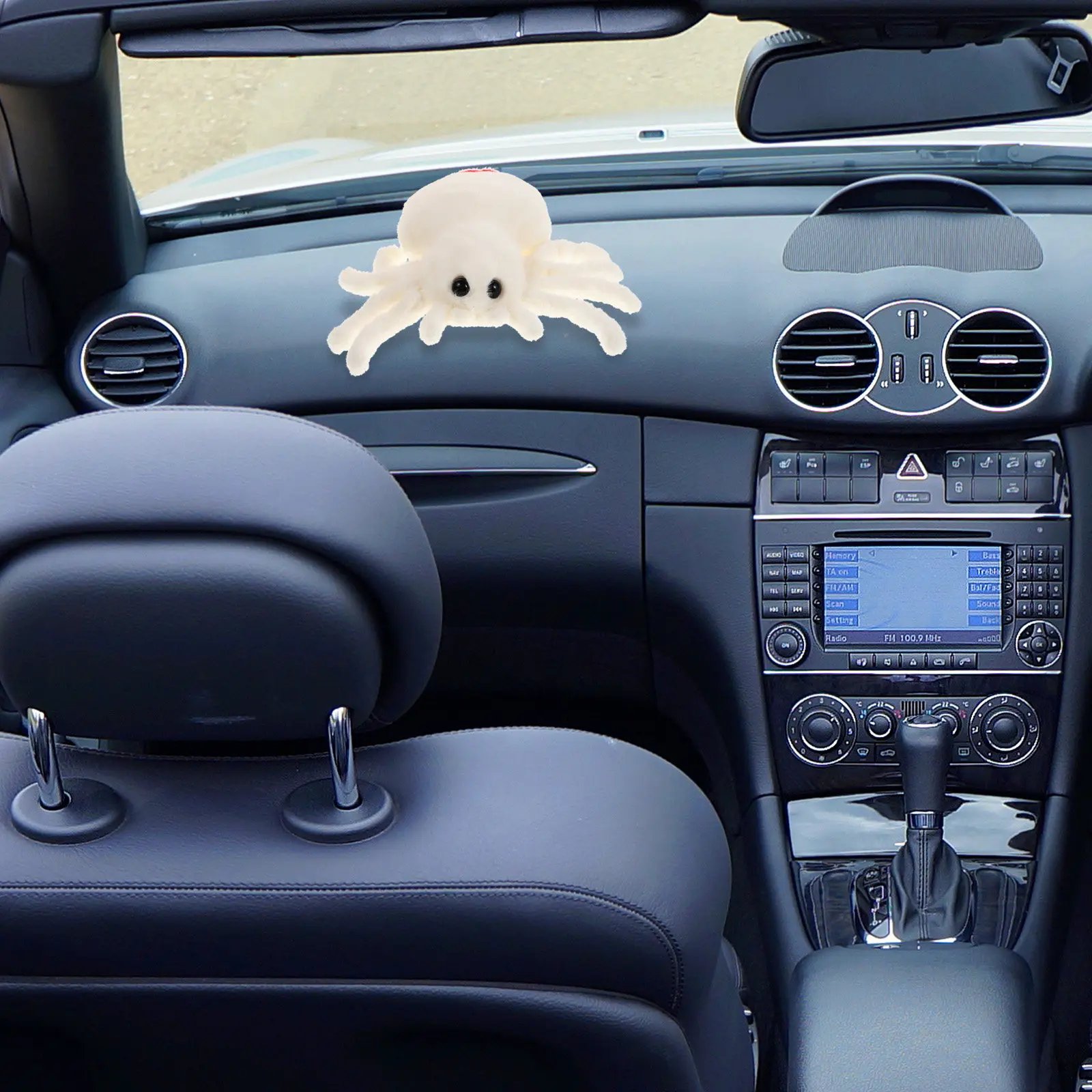 Red-Tailed Spider Stuffed Animal Adorable Soft Dashboard Hanging Car Interior Decor Halloween Party Favor Spooky Kids Room