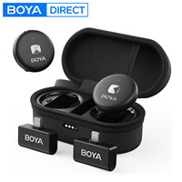 BOYA Omic 2-in-1 Wireless Lavalier Lapel Microphone for iPhone Android Smartphones Type-C Youtube Video Recording Streaming Vlog