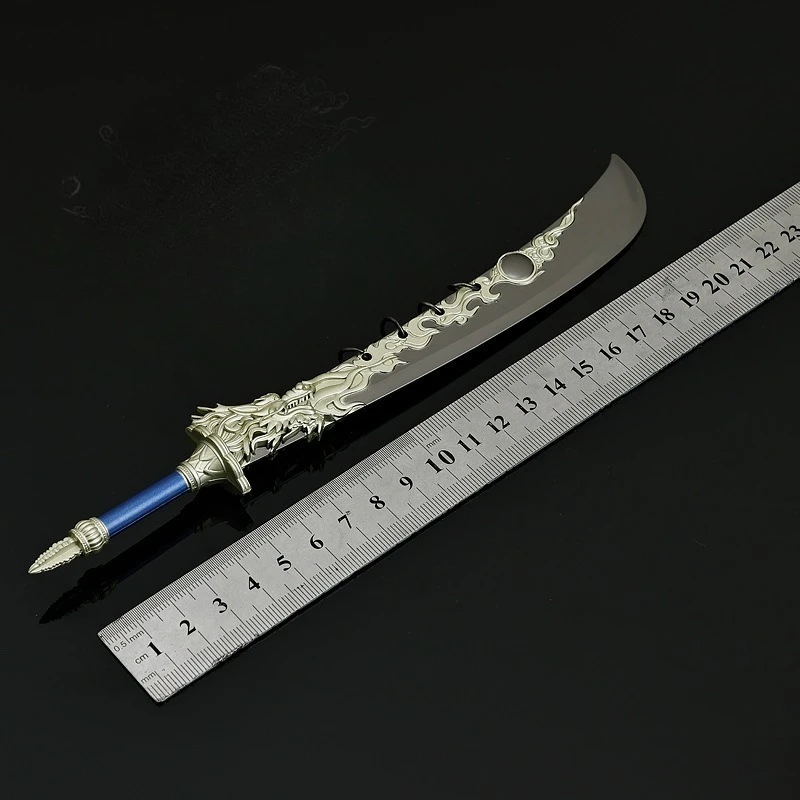 22cm/6.30인치 캉위안투 게임 주변기기 칼 무기 모델 데스크탑 장식품 컬렉션 생일 선물 소녀 소년 장난감