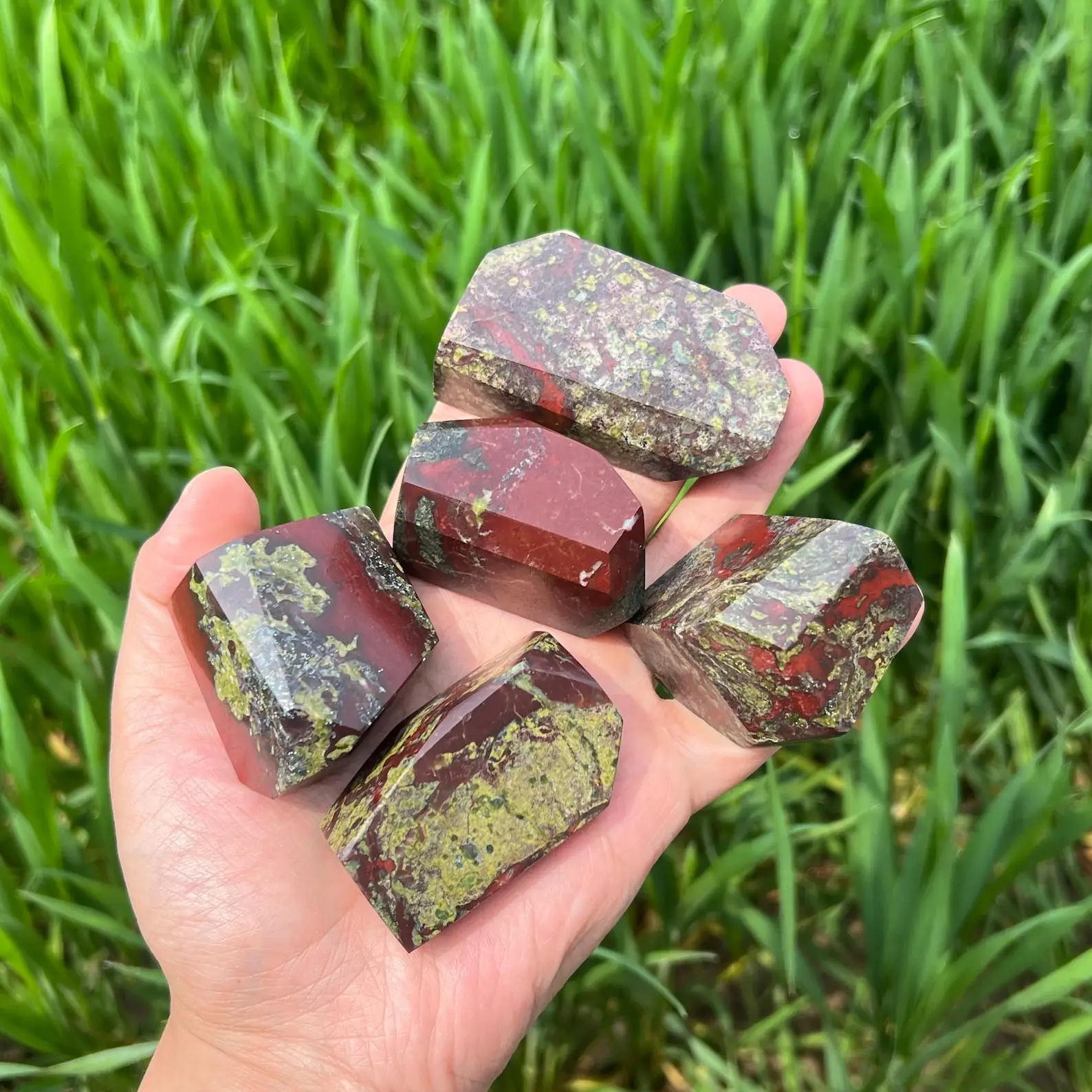 

Dragon Blood Stone Freeform Carving, Natural Irregular Crystal Ornament, Healing Mineral Home Decor Collection Meditation Gift
