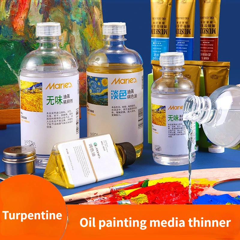 500ml Marley Turpentine Thinner Oil Paint Medium Toner Cleaning Fluid Brush Wash Toner