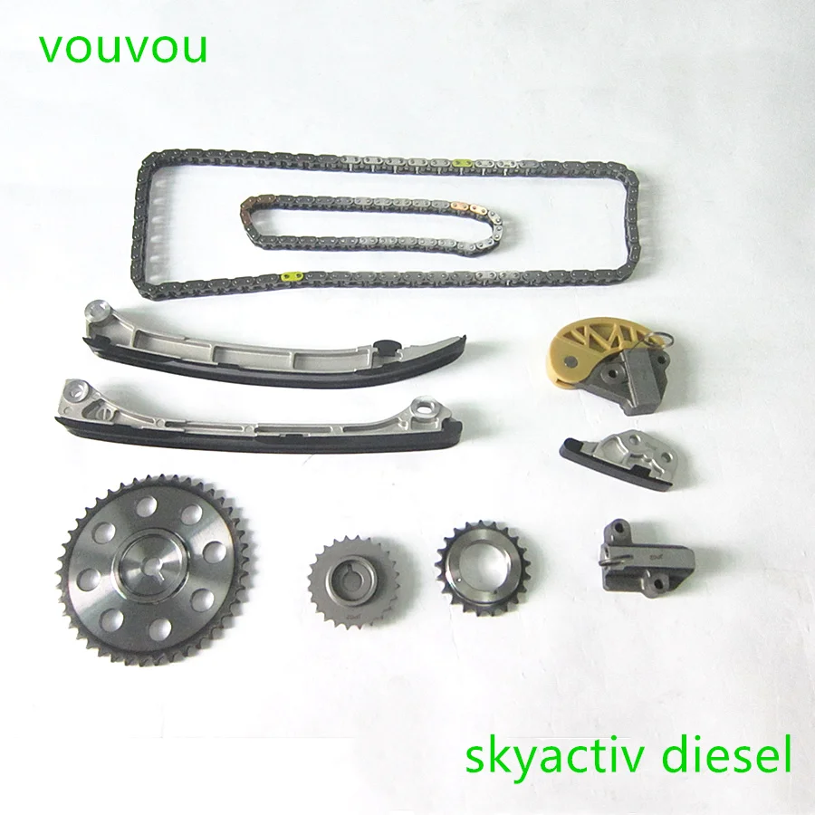 Car accessories SHY1 SKYACTIV diesel tensioner guide timing chain kit assembly for Mazda 3 6 CX5 2.2 10 pcs sets