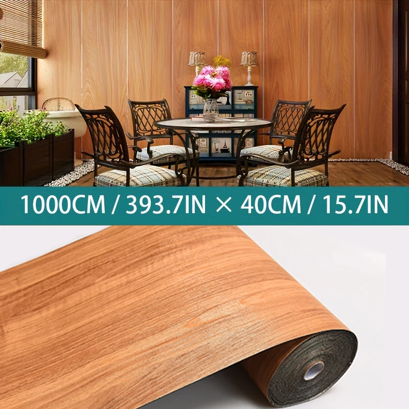 Decorative moisture-proof anti fouling self-adhesive wallpaper wood grain background wall bedroom kitchen floor sticker