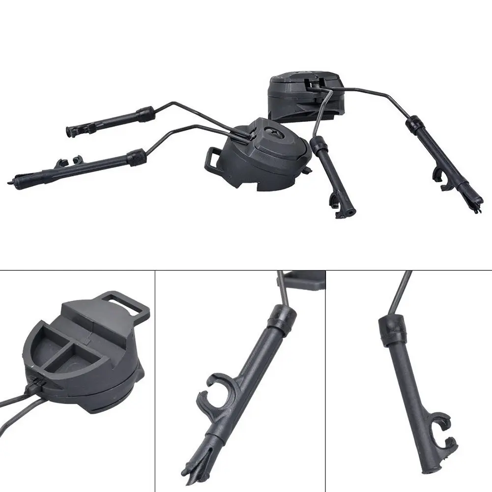 BOOIU Headset Rail Support POM dan Stainless Steel, helm taktis Arc Rail suspensi Headset Support 2Pcs Headset Bracket ﻿